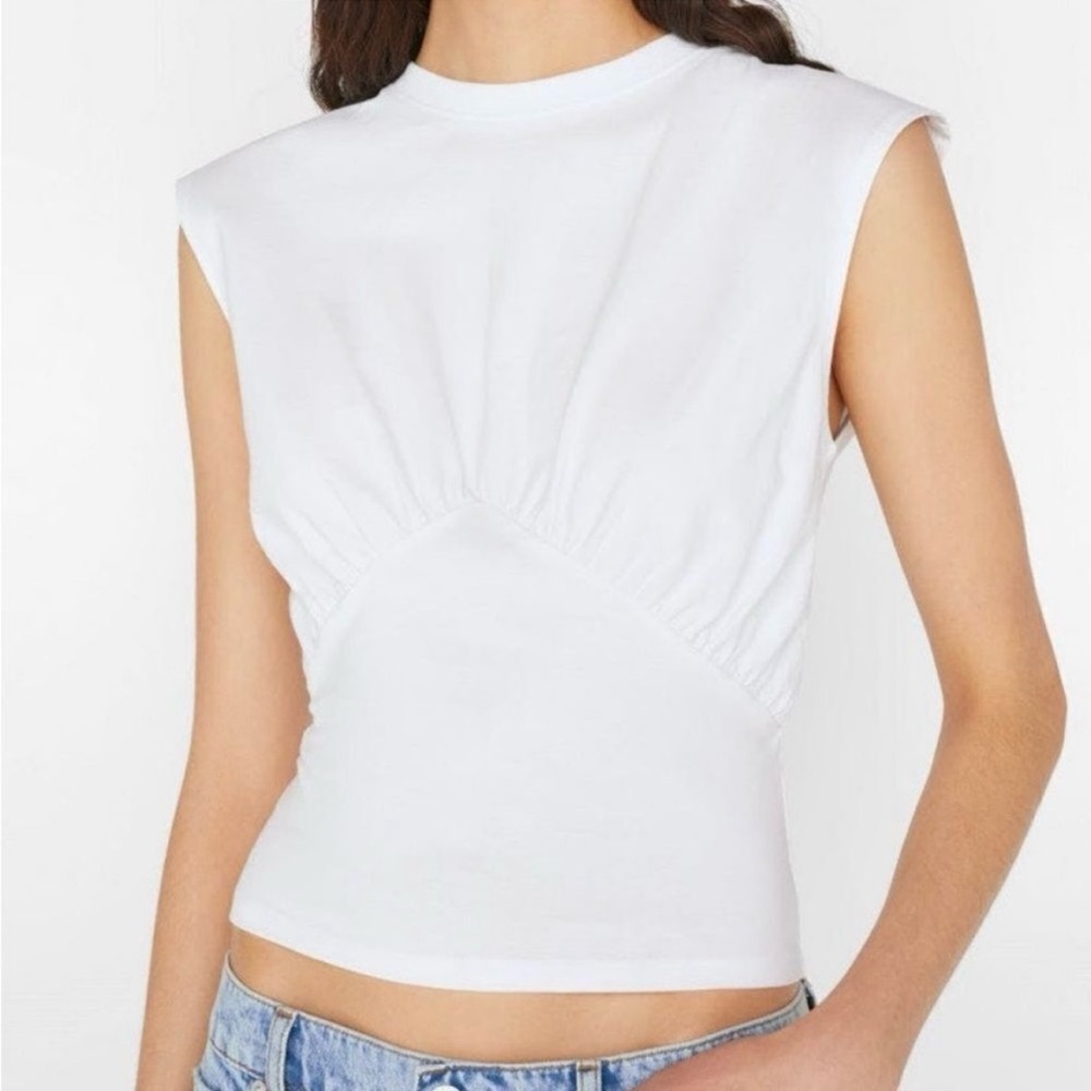 Frame Denim White Sleeveless Tank Top